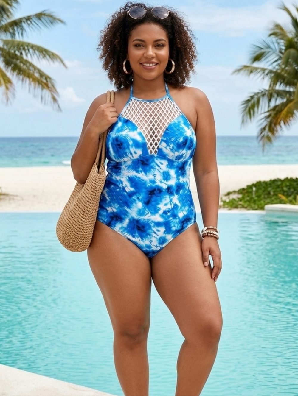 C Apparel blue one-piece swimsuit Size 2X